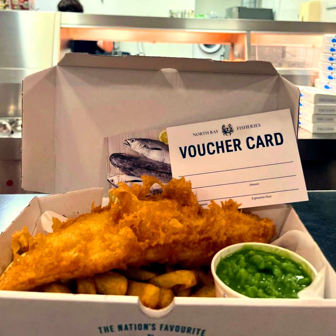 Fresh haddock and chips with mushy peas